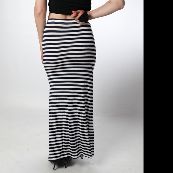 Maxi skirt White/Navy Blue size XS - Picture 2 of 3